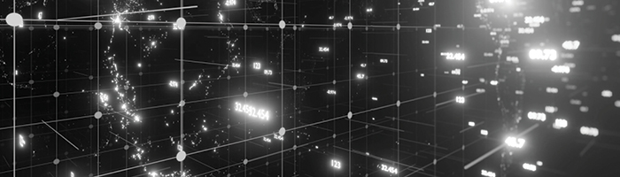 Geometric square and cubes atop the night sky