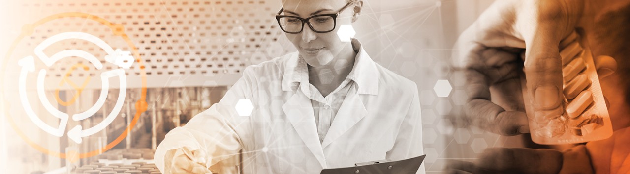 researcher holding medications