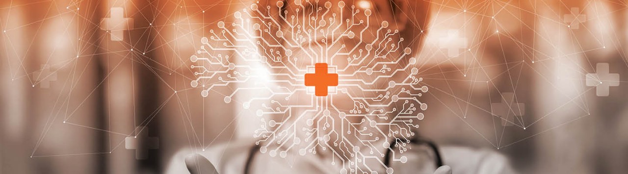 digital map superimposed on a doctor