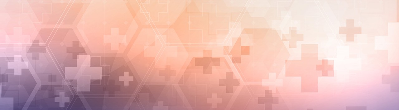 health icons and octagons on an orange gradient