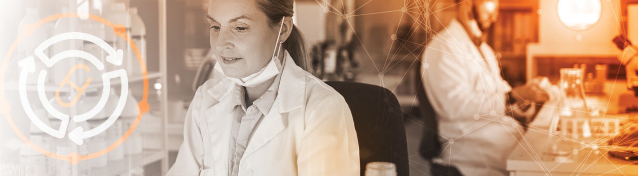 researcher holding medications