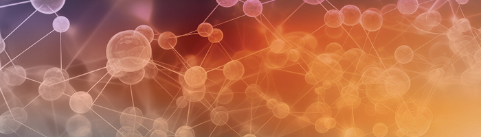 complex network of digitized hexagons on purple and orange