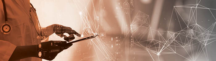 Doctor reviewing digital chart.  