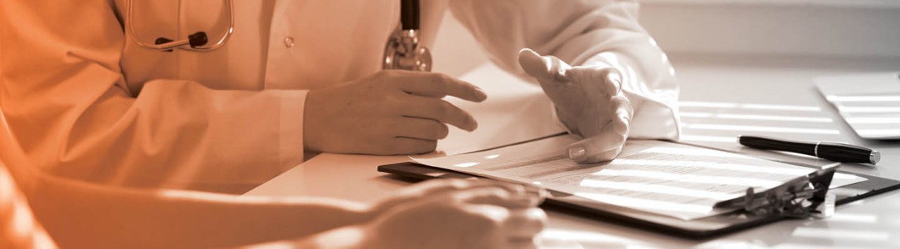 Doctor reviewing clinical trial results 