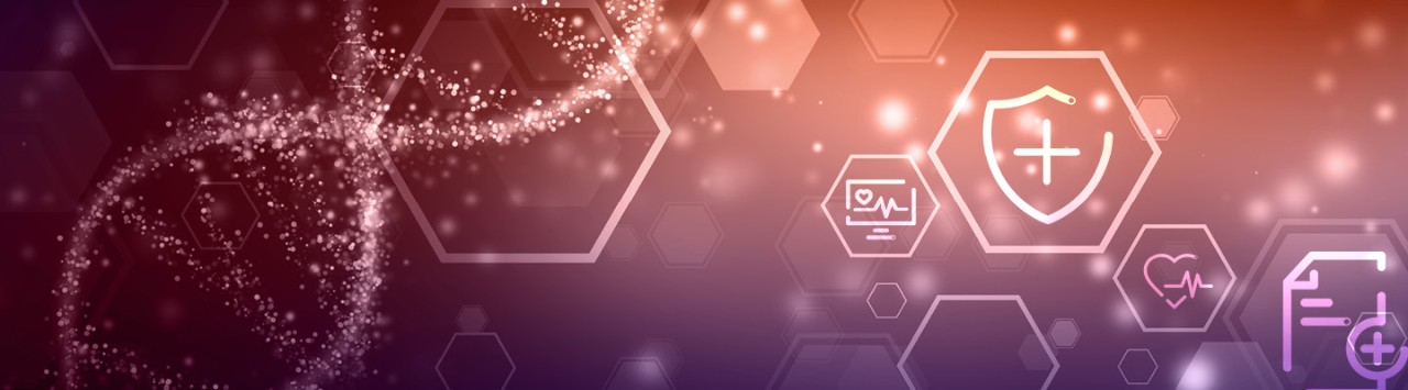 hexagons with health and medicine icons inside 