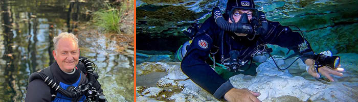 Doug on a cave diving expedition