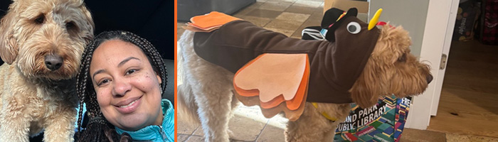 images of Isis and her dog, Titan 
