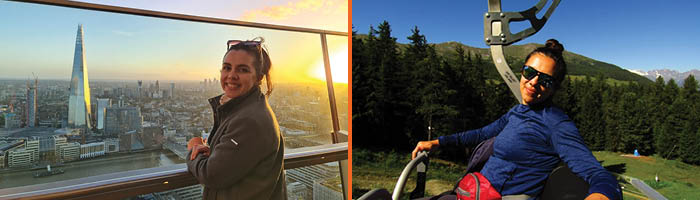 2 images of Leah in other countries
