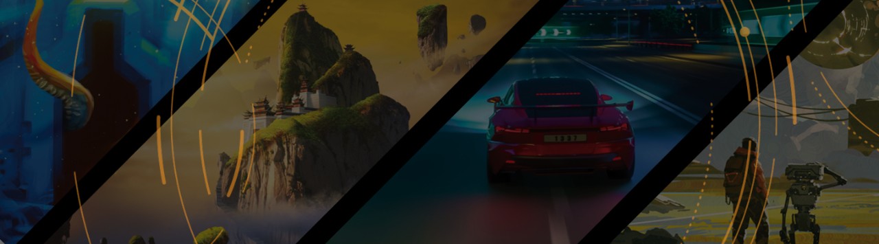 Collage of game scenes 
