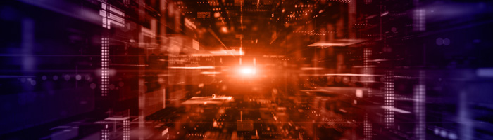 tunnel of orange and purple data