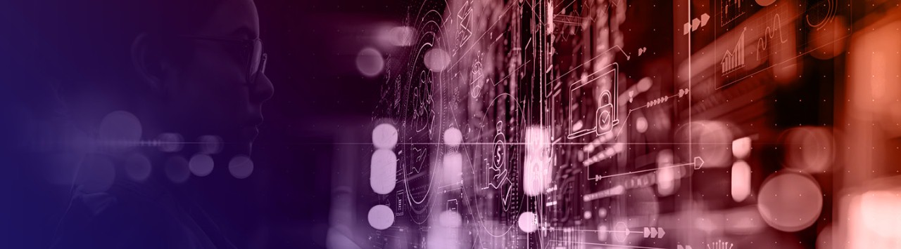 orange and purple wall of data 