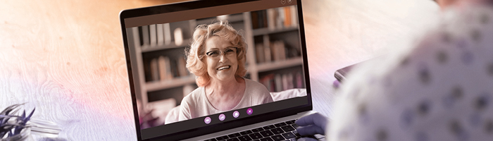 Video meeting on a computer 