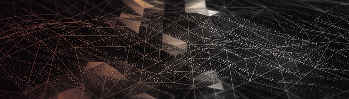 Geometric shapes and patterns on a dark background