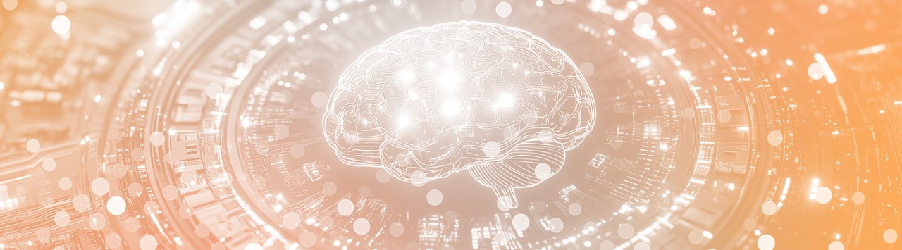 brain image on a motherboard design