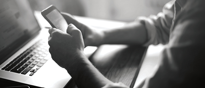 A person using a smart phone