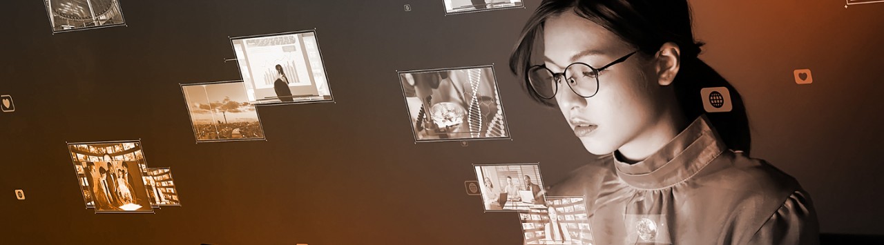 person analyzing AI-generated content