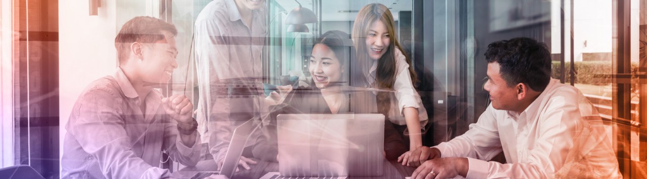 Professional team working together on a project