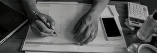 Person looking at a calendar