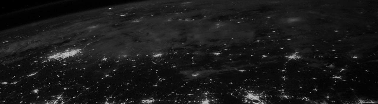 Night view of earth from space