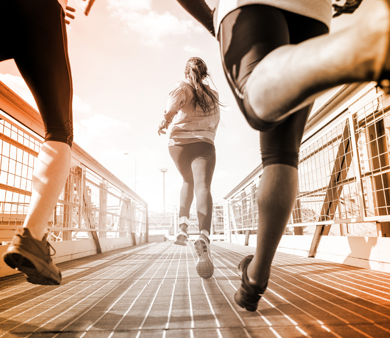 People running on trail