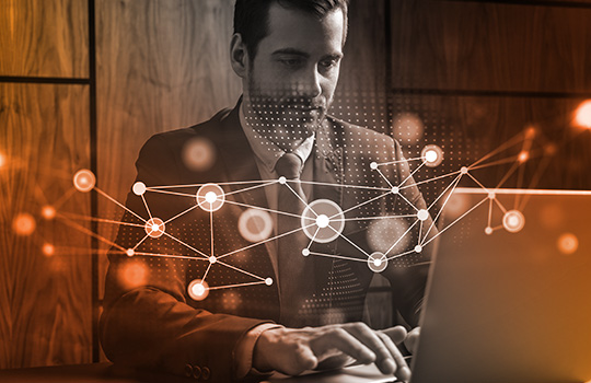 professional working on laptop