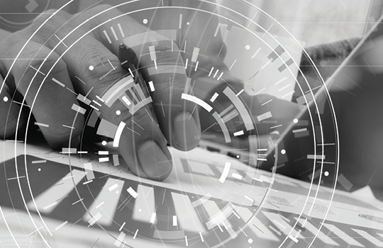 Businessperson making strategy based on data