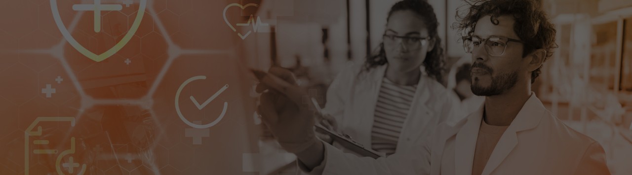 Clinical researchers reviewing digital data