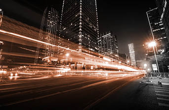 Energizing city at night