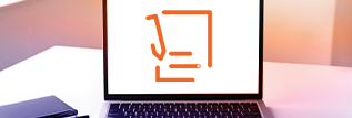 An abstract icon about editing on a computer screen
