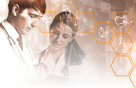 Clinical researchers discussing trial results