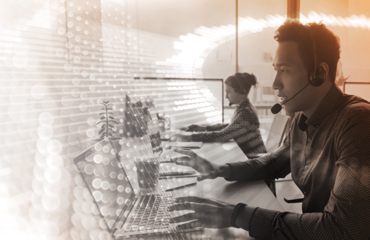 Call center workers use over-the-phone interpretation to communicate with customers.
