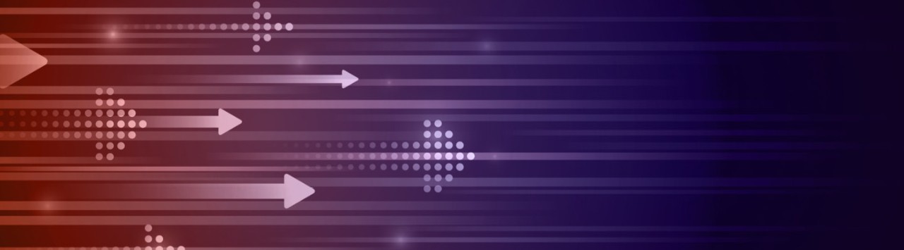 Racing and varying arrows on a purple and orange background 