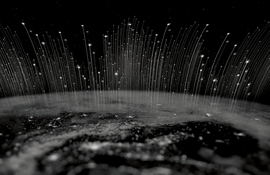 Universe with bright lights