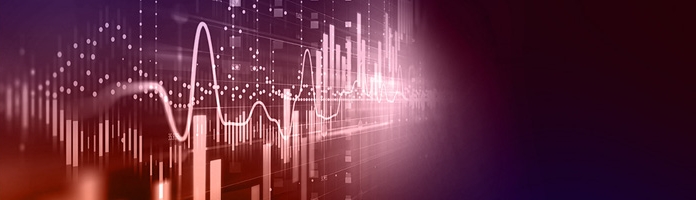 Paisaje urbano nocturno con formas abstractas y líneas dinámicas que simbolizan la innovación, el movimiento y la vitalidad del procesamiento del lenguaje con IA 