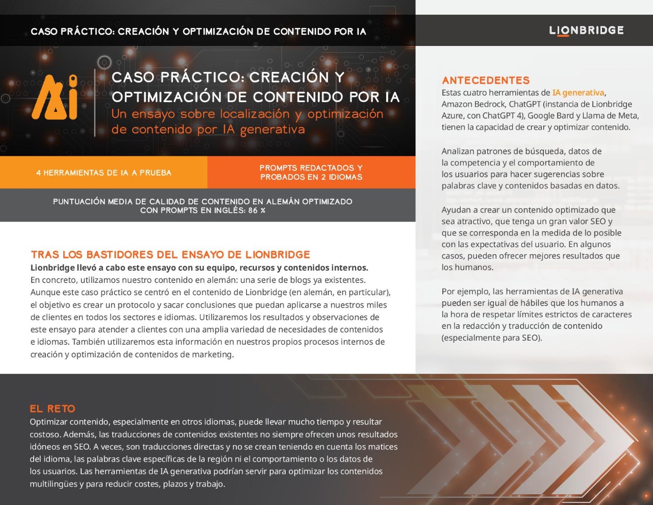 Portada del caso práctico de optimización de contenido por IA