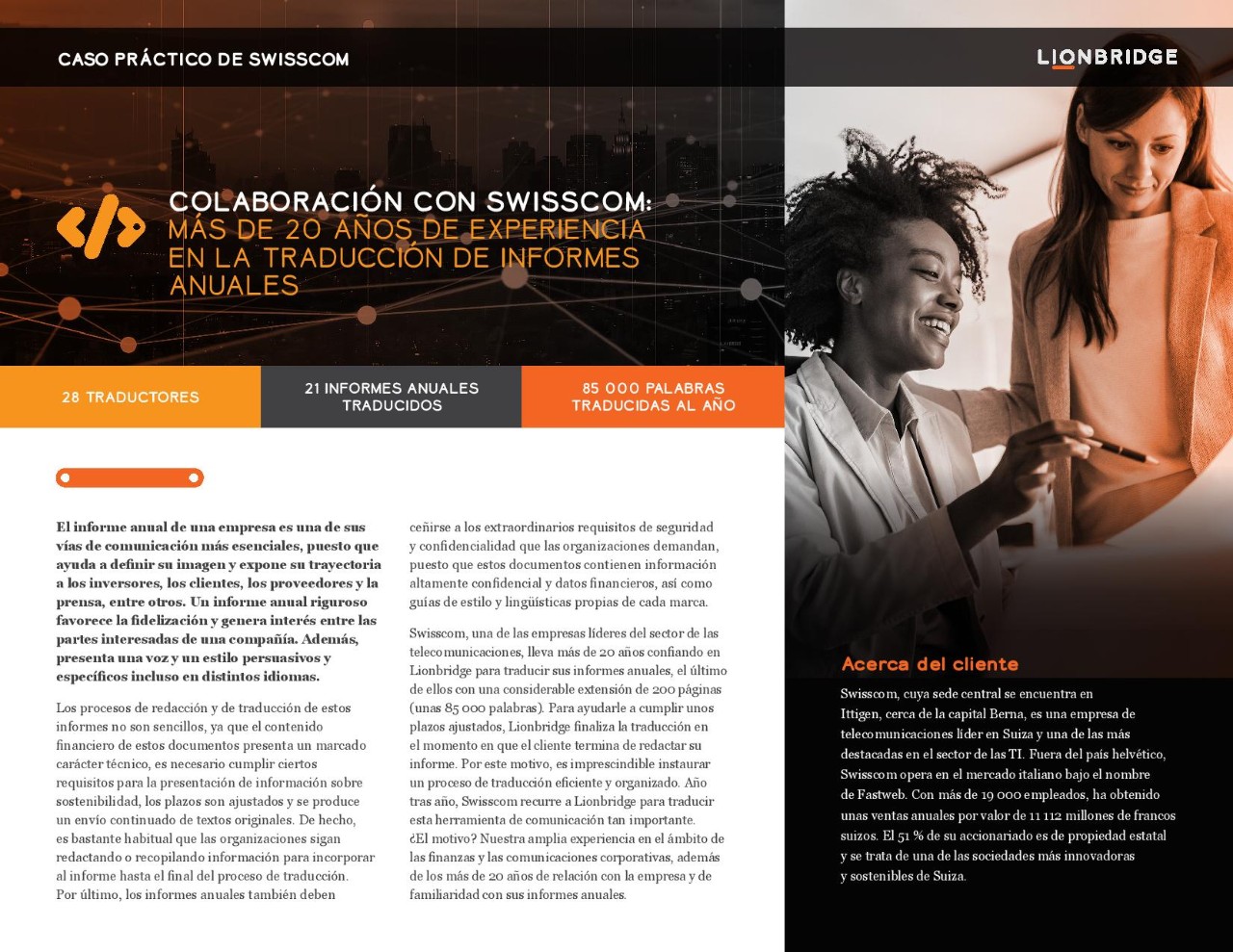Portada: caso práctico de Swisscom