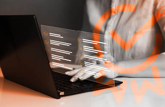A person using Lionbridge’s multilingual virtual event checklist