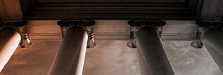 Looking upward at a courthouse