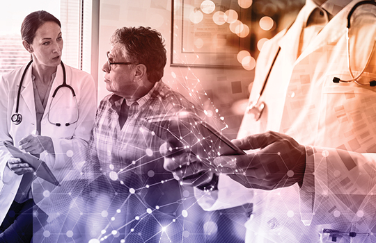 Provider and patient in a discussion