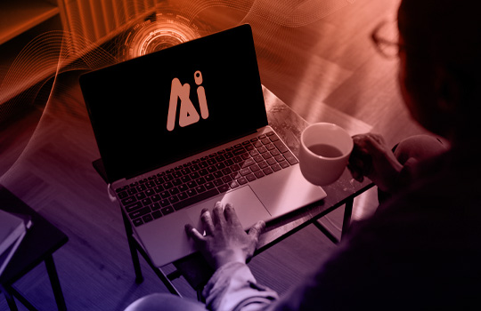 Person working on a laptop