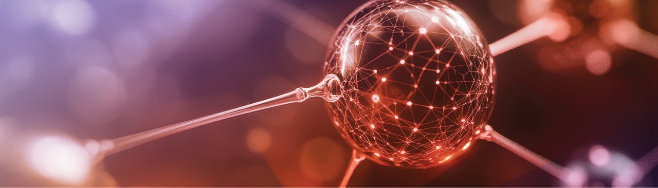 une boule de verre pleine de connexions hexagonales