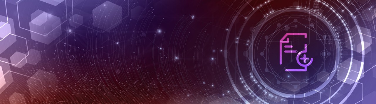 hexagones connectés et icône de document des sciences de la vie 