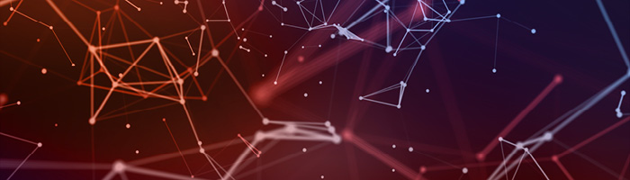 constellations connectées sous un ciel violet et orange 