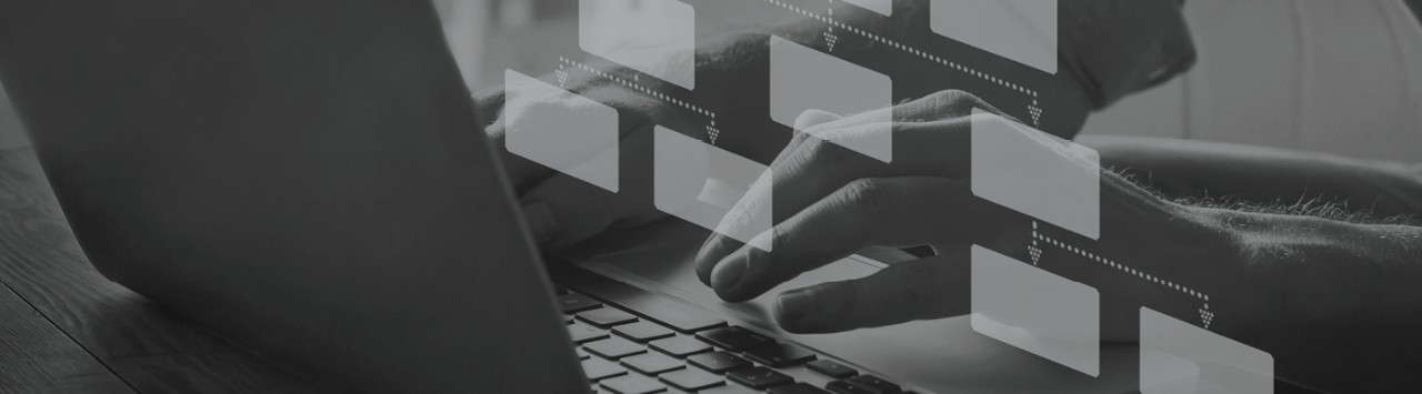 Hands typing on a laptop.