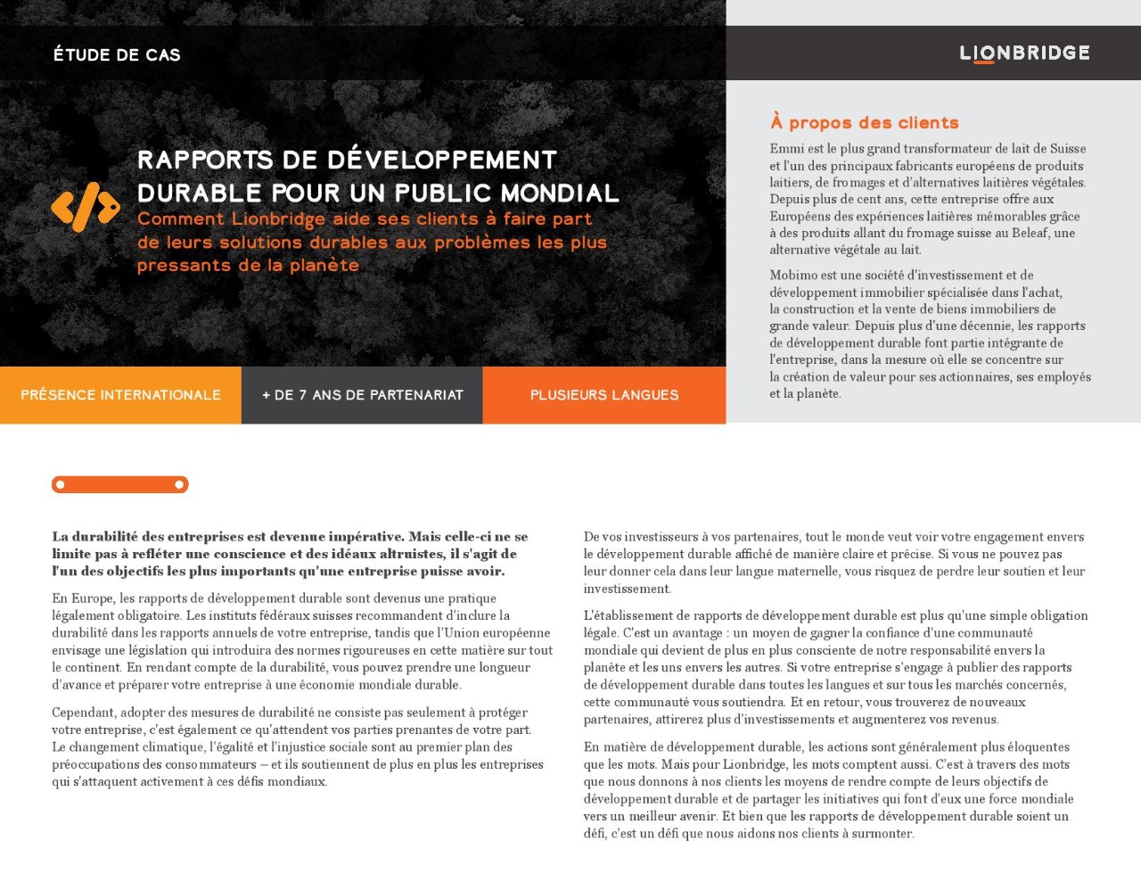 Comment Lionbridge aide ses clients à communiquer leurs résultats en matière de durabilité auprès d'une audience globale