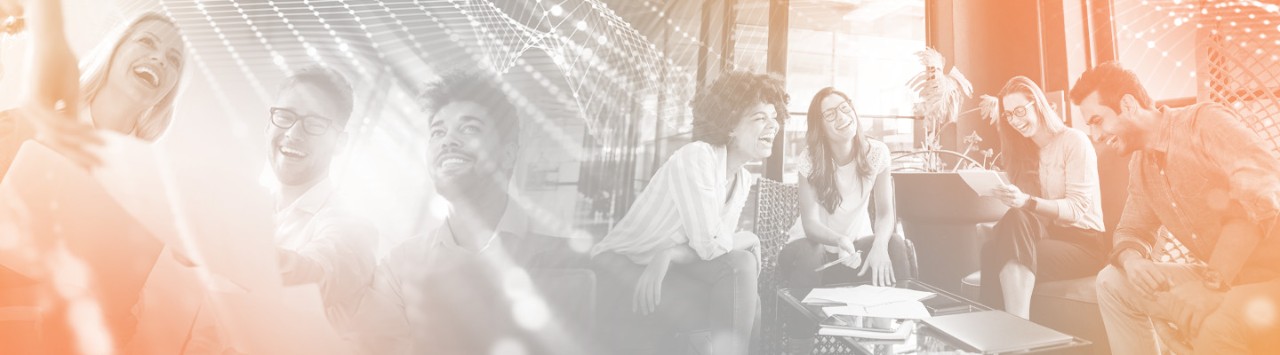 Happy professional in an interview