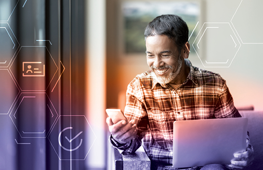 A man shopping online