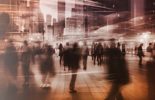 People walking in a busy city
