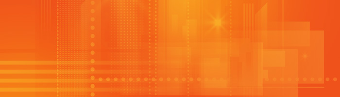 Orange banner with digital dots