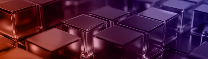 Cubi arancioni e viola impilati 